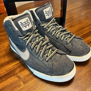 Denim-Style Nike Sweet Classic High Men's Sneakers in Gray & Tan Size 10